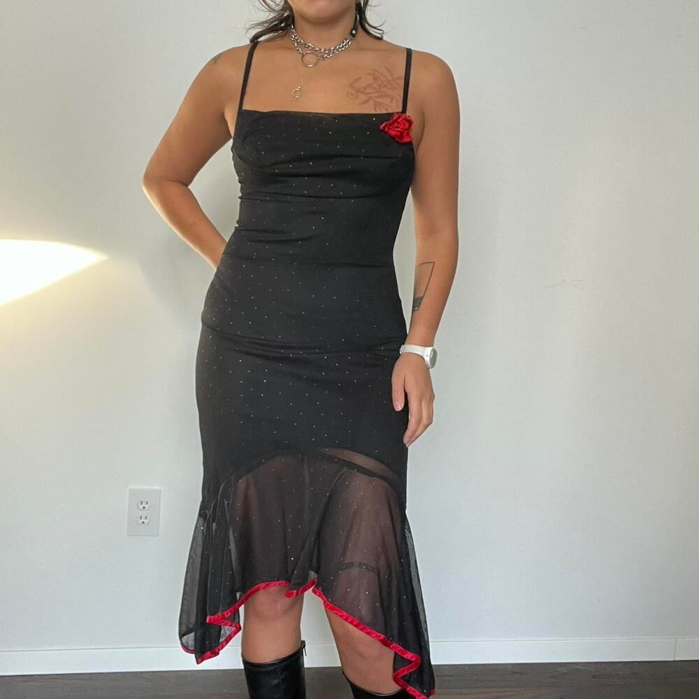 Vintage 90s mesh dress black